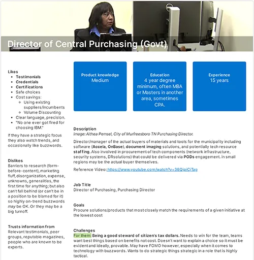 government purchasing persona brief